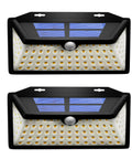 100 LED Solar Outdoor Lights With Adjustable Modes For Front Door Yard Garage And Deck IP65 Waterproof Energy Saving Security Lighting No Fuss Install Dual Pack, showing dual pack design and solar panels.