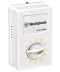 Wall control for 56 Inch Indoor Ceiling Fan With J Hook Mounting System in White, showing dial and Westinghouse branding.