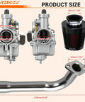 Diagram showing components of Predator 212 Stage 2 Carb Kit with VM22 Carburetor and Exhaust for engines and bikes.