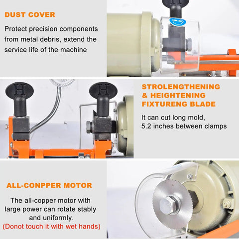 Heavy Duty Key Duplicator Cutting Machine For 110V Metal Keys with dust cover, blade fixture, and all-copper motor