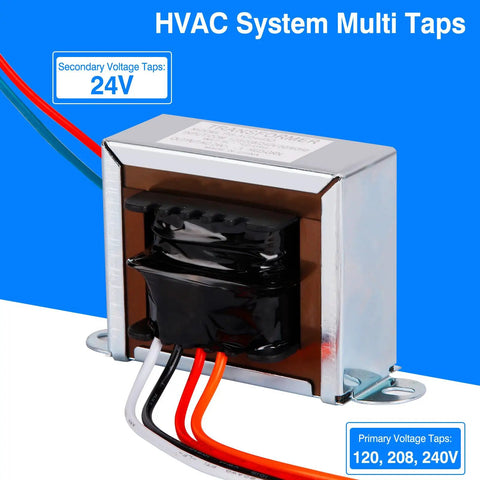 24V 50VA Control Transformer For HVAC Furnaces With Isolation Multi Tap Primary 120V 208V 240V And 24V Secondary
