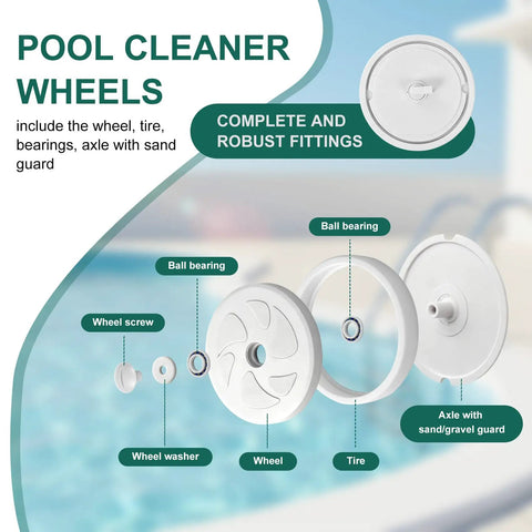 Upgraded Pool Cleaner Rebuild Repair Kit For 180 280 And TR28P Automatic Pool Cleaners wheel assembly diagram