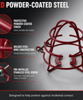 Fire Sprinkler Head Guards For Exposed Half Inch Heads Amp Up Your Rig With Durable Steel Guards Showcasing A Slick Red Powder Coat Finish 12 Pack close-up of red powder-coated steel guard features and construction.