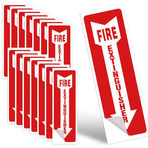 15 Pack Fire Extinguisher Signs 4x12 Inches Easy Peel Self Adhesive Safety Stickers For Home And Biz UV Protected Weatherproof