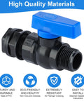Rain Barrel Spigot Kit With Three Quarter Inch GHT Threads, PVC ball valve with blue handle and threaded ends