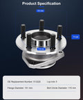 Beefed-Up Front Wheel Hub And Bearing Assembly For Dodge Challenger And Charger Chrysler 300 - 5-Lug Without ABS 2012-2020