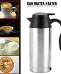 Portable Car Electric Kettle 750ml 24V Truck RV Compatible Hot Water Boiler for brewing coffee and tea.