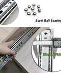 Beefy Heavy Duty Soft Close Cabinet Drawer Slides Pair Full Extension Ball Bearing Telescoping Rails Smooth Quiet Glide Heavy Hitter Hardware 100kg Capacity Cold Rolled Steel For Home Use Sizes From 14 Inches To 32 Inches Set Nails The Job, 53mm steel drawer slide