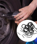 Heavy Duty Rubber Retaining Rings And Fastener Pins For Electric Wrench Socket Replacement 50 Set, tool in use with rubber rings and pins.
