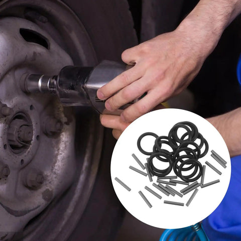 Heavy Duty Rubber Retaining Rings And Fastener Pins For Electric Wrench Socket Replacement 50 Set, tool in use with rubber rings and pins.