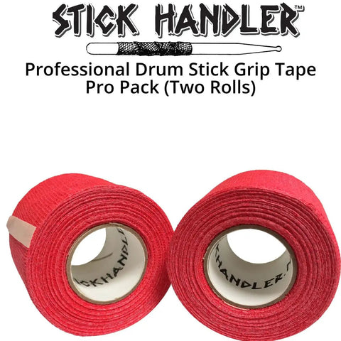 Professional Drumstick Grip Tape Two Pack Red Cotton Gauze rolls, 38mm wide, ideal for enhancing grip and control for drummers.