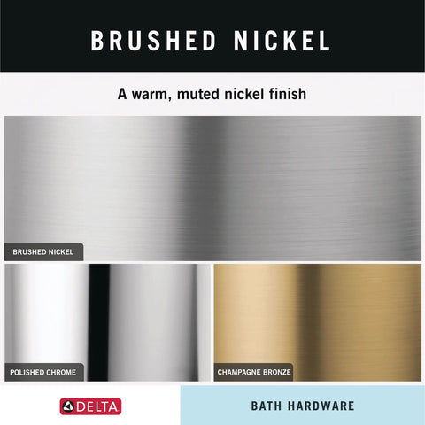 Brushed nickel, polished chrome, champagne bronze finishes compared for Arvo 4 Piece Bathroom Hardware Set.