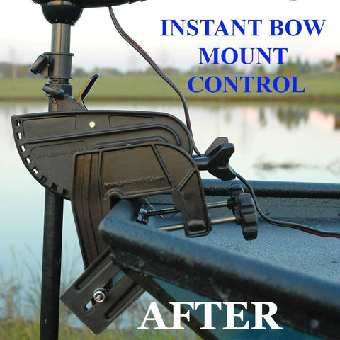 Universal Trolling Motor Mount For Jon Boats Bow Installation No Tools Required Quick Set Up Easy To Install Fits Gunnels Under Three Inches Wide Stable Precise Boat Handling On The Water installed on boat