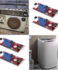 KY 024 Linear Magnetic Hall Effect Sensor Module with potentiometer, shown with retro radio and washing machine, three module views
