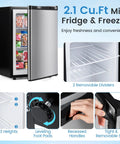 Compact 2.1 Cu Ft Upright Freezer With Reversible Door And Adjustable Thermostat For Dorms And Apartments showing removable shelves.