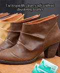 Brown leather ankle boots with Travel Lite Pre Moistened Shoe Shine Wipes Pack Of 50 Individually Wrapped Streak Free Leather Cleaning Wipes On The Go For Instant Shine And Spotless Finish.