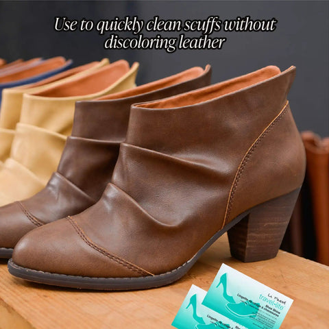 Brown leather ankle boots with Travel Lite Pre Moistened Shoe Shine Wipes Pack Of 50 Individually Wrapped Streak Free Leather Cleaning Wipes On The Go For Instant Shine And Spotless Finish.
