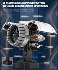 Turbofan Jet Engine Building Brick Set That Really Runs, 1813 Pieces to Build Your Own MOC Engine, cutaway view with labels