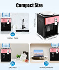 Top Loading Water Dispenser With 3 Temperature Settings, Countertop Electric Hot And Cold Water Cooler in Pink for kitchens