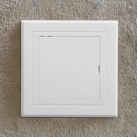 Sleek 3X3 Inch White Drywall Access Panel For Bathroom Plumbing Maintenance Durable Pvc Wall Cover Plate on wall