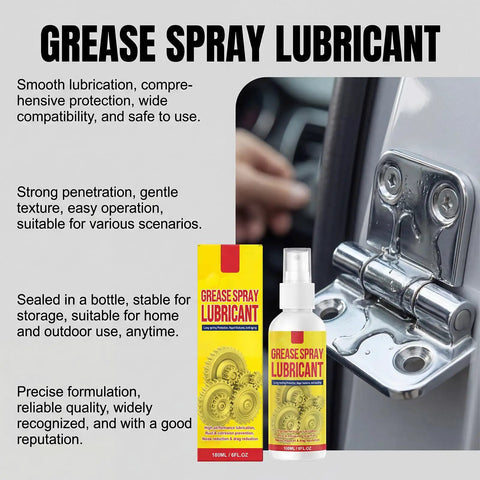 Heavy Duty Rust Remover And Anti Rust Lubricant Spray Doing The Heavy Lifting On Stuck Chains And Gears While Clearing Gunk And Leaving Zero Mess Behind For Tight Spots Anytime You Gotta Fix Something, shown in 180ml bottle with nozzle.