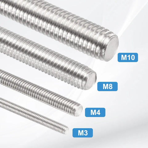 4 Pack M5x90mm Fully Threaded Rods Bar Studs Stainless Steel 304 With Nuts And Square Washers Right Hand Threads For Structural Anchoring