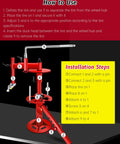 Diagram of Manual Tire Changer With Gear Transmission For 16 To 21 Inch Tires showing usage and installation steps.