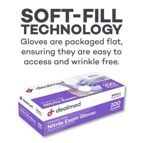 Premium Nitrile Exam Gloves Small Pack 200 Count Ambidextrous Beaded Cuffs Latex Free Powder Free Disposable Medical Use