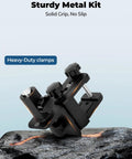 Built Tough Aluminum American Flag Pole Kit With 360 Degree Swivel Mount Heavy-duty metal clamps for secure flag mounting.