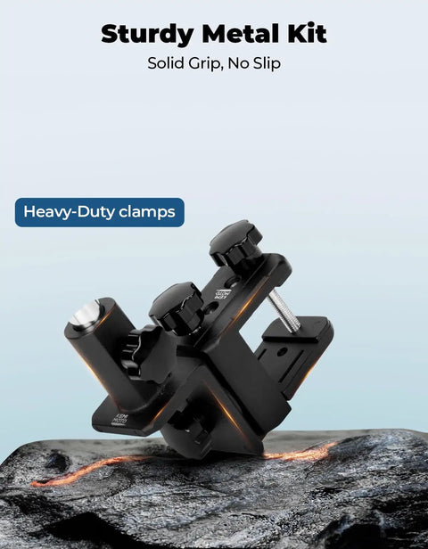 Built Tough Aluminum American Flag Pole Kit With 360 Degree Swivel Mount Heavy-duty metal clamps for secure flag mounting.