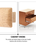 10 Piece Wooden Dresser And Cabinet Pulls Set For Closet And Drawer Handles Square Solid Wood Knobs Bamboo Vintage Style