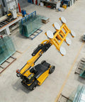 Industrial Glass Panel Vacuum Lifter providing heavy duty mobile suction setup for stress free large sheet handling in action.
