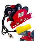 Heavy Duty Electric Trolley For Power Hoist 2200LBS Capacity Fits Two Point Six Eight Inch I Beam Push Geared Overhead Crane Wheel System