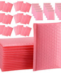 Pink Bubble Mailers 11 By 15 Inch With Four Inch Flap Self Seal Padded Envelopes Cushioned Shipping Bags in a stack