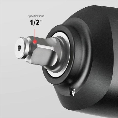 Close-up of 1/2 inch drive on Shop Grade Impact Pneumatic Wrench Delivers Serious Torque And Knockout Punch.
