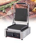 Top Rated Kuybtu Electric Grill 1800W 3600W Panini Maker Stainless Steel with extended handle for cooking meats and sandwiches.