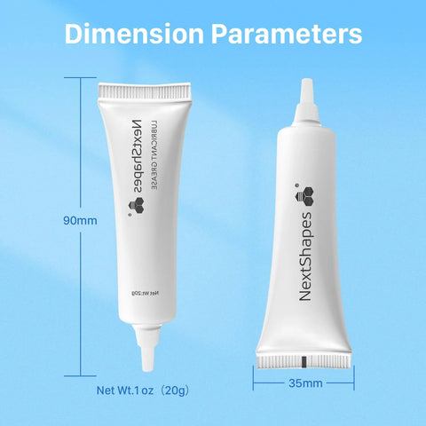 Heavy Duty 20g 3D Printer Lubricating Grease Oil Paste shown in white tube with dimensions for LCD DLP FDM printers