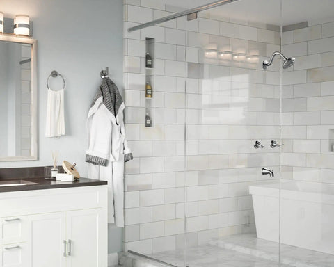 Oakmont Bath And Shower Trim Kit With Valve Dual Handle For Precise Temperature Control DIY Friendly Install visible in modern bathroom