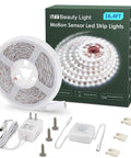 Motion Activated LED Strip Lights 16.4 Ft For Under Cabinet And Kitchen Dope Bright White Plug In 12V with accessories and box