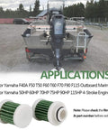 2 Pack Primary Fuel Filter Element For Yamaha Outboard F40A F50 T50 F60 T60 F70 F90 F115 Compatible 2004 To 2024 Cheaper Than Dealer ABS Shell Multi Layer Filter Paper High Filtration Precision, shown with boat application in background