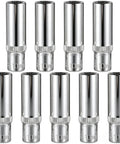 Nine Piece 10mm Deep Socket Set With 1/4 Inch Drive 6 Point Design Rust Resistant Fits Standard Ratchets And Tools Built Tough Chrome Finish