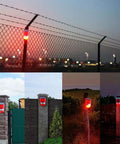 2 Pack Solar Security Light Alarm With IP65 Waterproof LED Motion Sensor and Flashing Outdoor Lamp on fences and posts