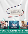 Compact 16W 24V Ac Dc Switching Power Supply With Class 2 Lps Safety Rating For Led Strips and Control Units Universal 90 264V Input Reliable Ip42 Housing showing technical specifications and wires.