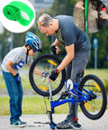 Parent teaching child to install bike tire with Bike Tire Liner Set for Mountain Bikes 2 Liners Puncture Protection visible.
