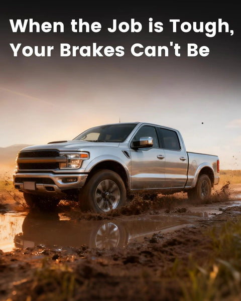 Truck driving through mud promoting Beefy Front Brake Rotors Kit For Toyota Tacoma 2005 To 2023 6 Lug Not For 5 Lug Includes 319mm