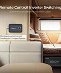 3000W Pure Sine Wave Power Inverter, 12V DC To 110V 120V AC, 6000W Peak, 16.4 Ft remote controller in RV interior