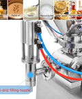 Heavy Duty Automatic Pneumatic Bottle Filling Machine For Sauces And Thick Paste With Rock Solid Quantitative Dosing Anti Drip Nozzle