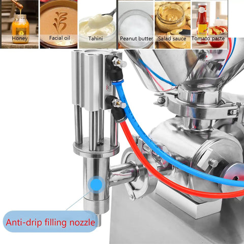 Heavy Duty Automatic Pneumatic Bottle Filling Machine For Sauces And Thick Paste With Rock Solid Quantitative Dosing Anti Drip Nozzle