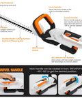 Beast Cordless Hedge Trimmer With 21 Inch Blade 20V Battery Included 2Ah And Fast Charger Electric Pruner With Swivel Handle