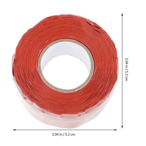 Heavy Duty Waterproof Seal Tape 5 Pack For Outdoor Use Leak Stop Pipe Repair Duct Tape showing diameter and width dimensions.
